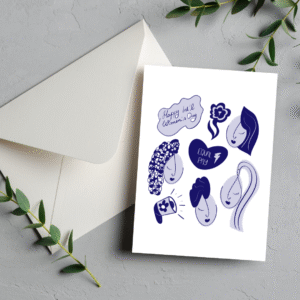 White And Blue Floral Wedding Invitation Mockup Instagram Post 300x300
